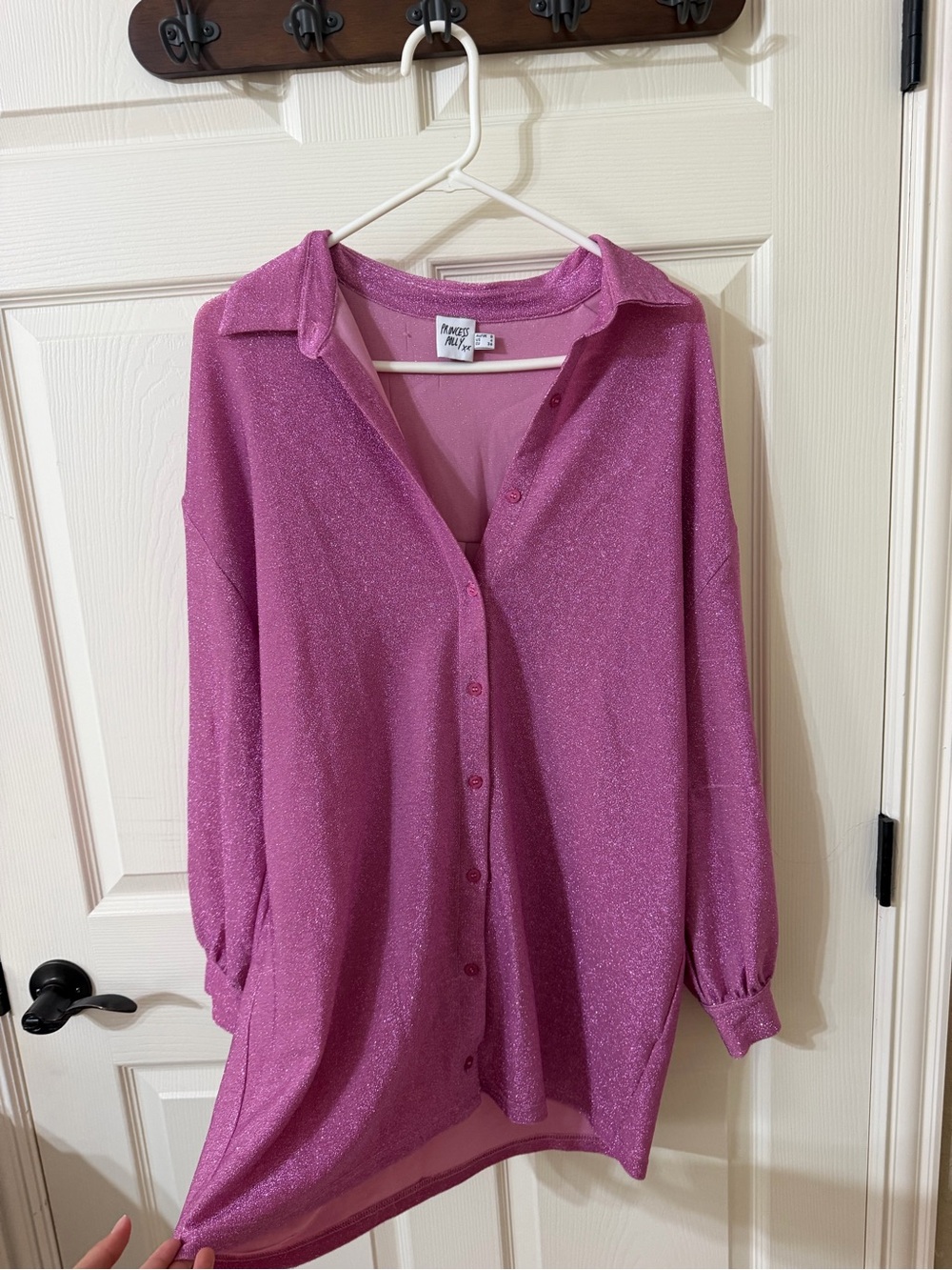 Vintage Vibe Shimmer Button-Up Top (never worn)